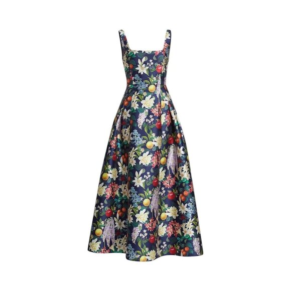 SACHIN & BABI Mia Fruit and Floral Print Cocktail Tea Length Dress Size 2 - Picture 2 of 9
